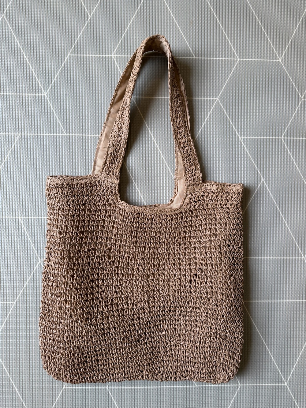 NWOT Woven Straw Tote Bag in Natural Brown
